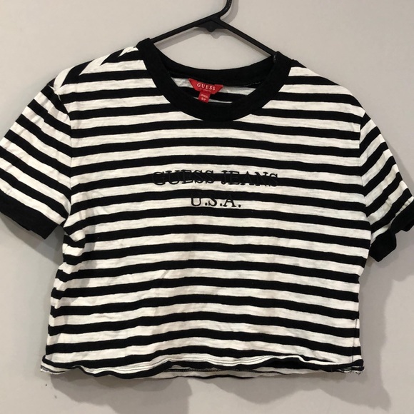 GUESS Stripe Crop Top - Picture 1 of 2